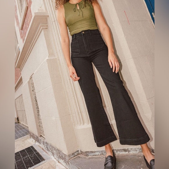 ROLLA'S Denim - Rolla’s Sailor Jean Comfort Jet Black High Rise Wide Leg Size 27